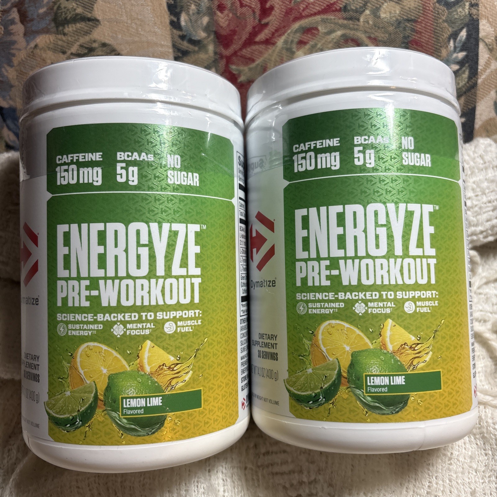 Lot of 2 x 14.1 oz (400 g), Energyze™ Pre-Workout, Lemon Lime – Exp 02/2027