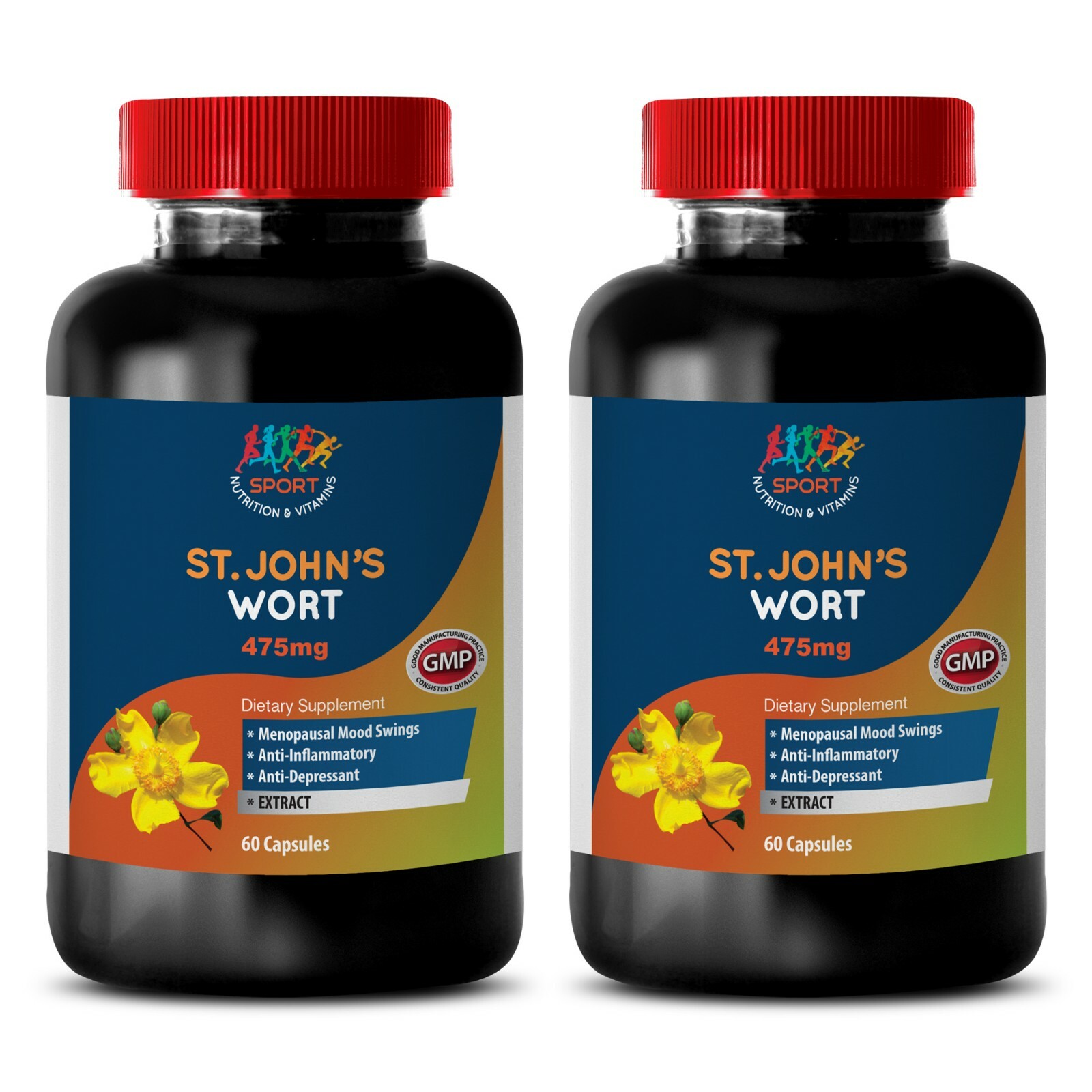 Mood Enhancement – ST. JOHN’S WORT EXTRACT – Pure Ingredients – 2 Bot 120 Ct