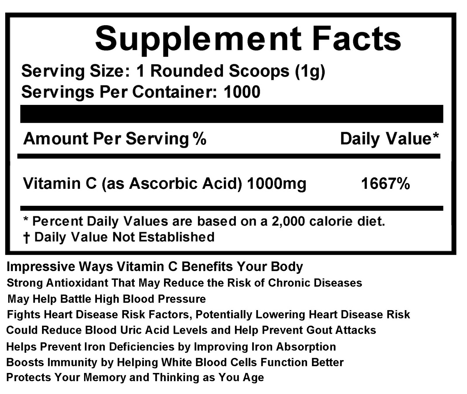 8.8 lb (4000g) 100% PURE Ascorbic Acid Vitamin C Powder NonGMO By FDC Nutrition