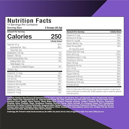 KetoScience Vanilla Meal Replacement Shake 20.7 Ounces 21g Healthy Fats