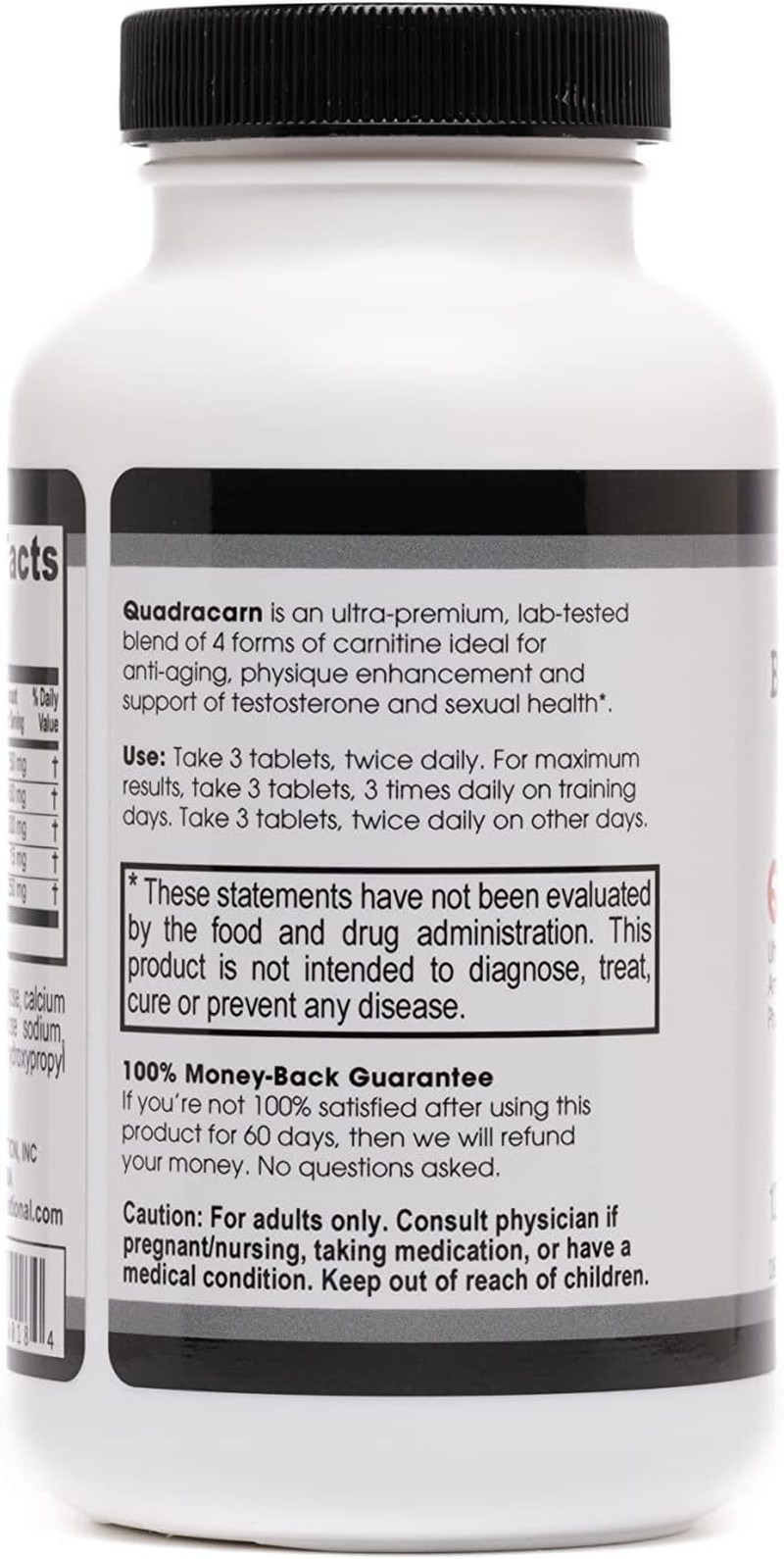 Quadracarn 4X-Potency, Lab Tested Ultra-Premium Carnitine Blend for Fat Loss, Mu