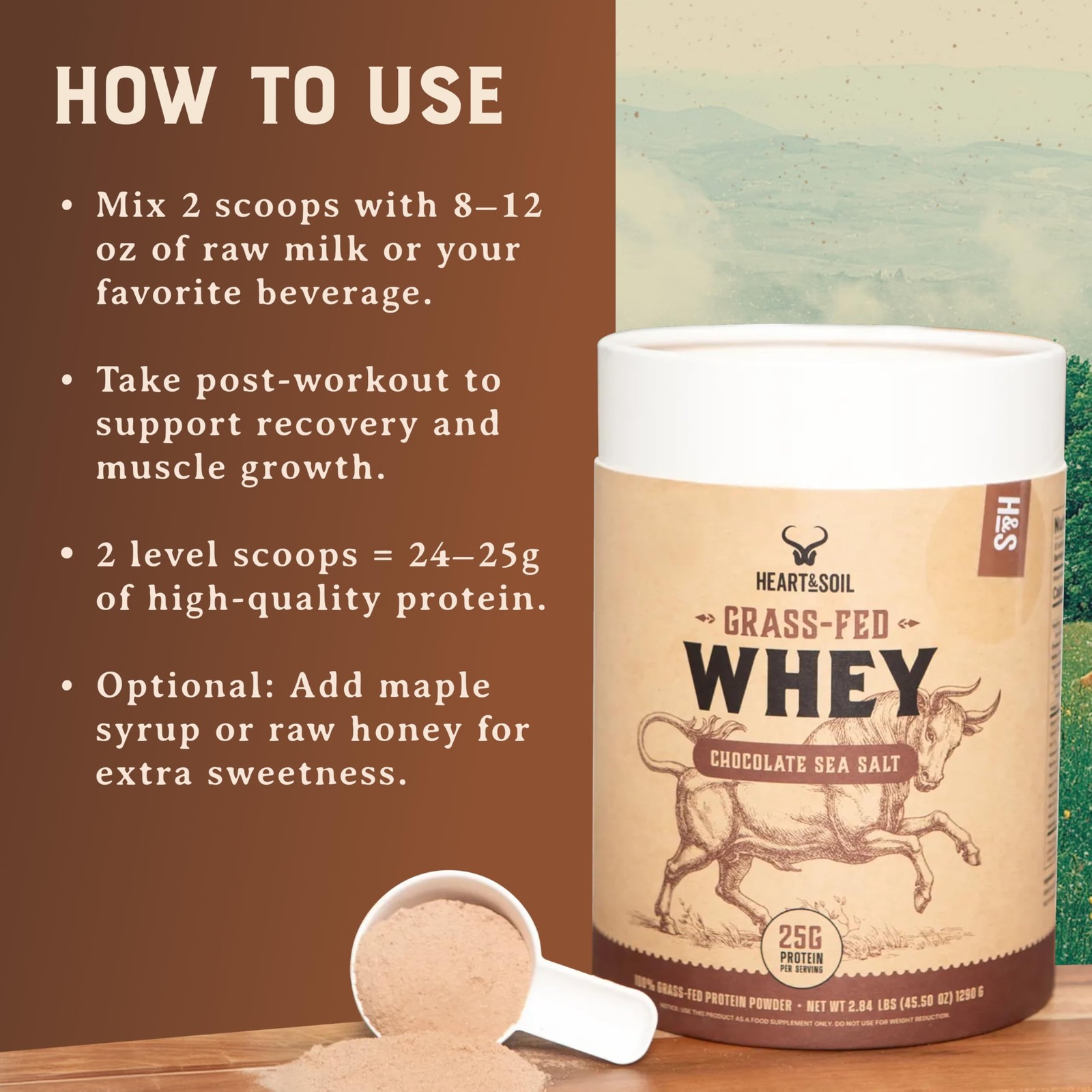 100% Grass Fed Whey Chocolate Protein Powder – Only Four Ingrediants, Absolut…