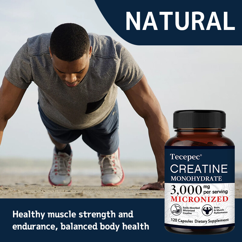 3g Creatine Monohydratea Capsules – Support Strength Muscle Booster 30/60/120ct
