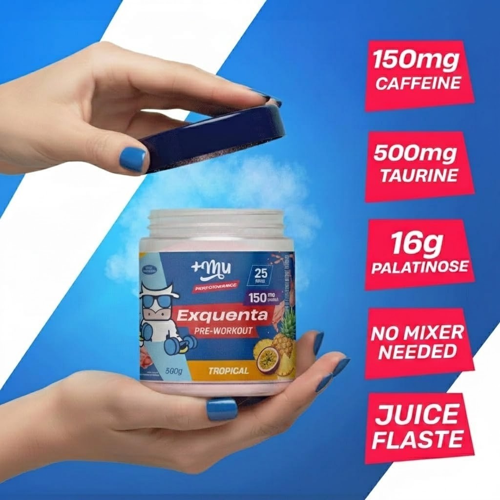 +Mu Performance Exquenta Pre-Workout Powder, Tropical Flavor 500 gr