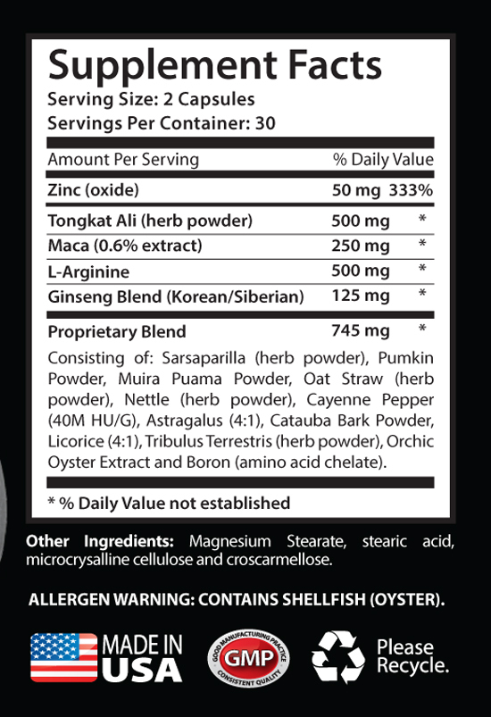 Maca Root Extract – UNLEASH YOUR WOLF – Testosterone Booster – 360 Capsules