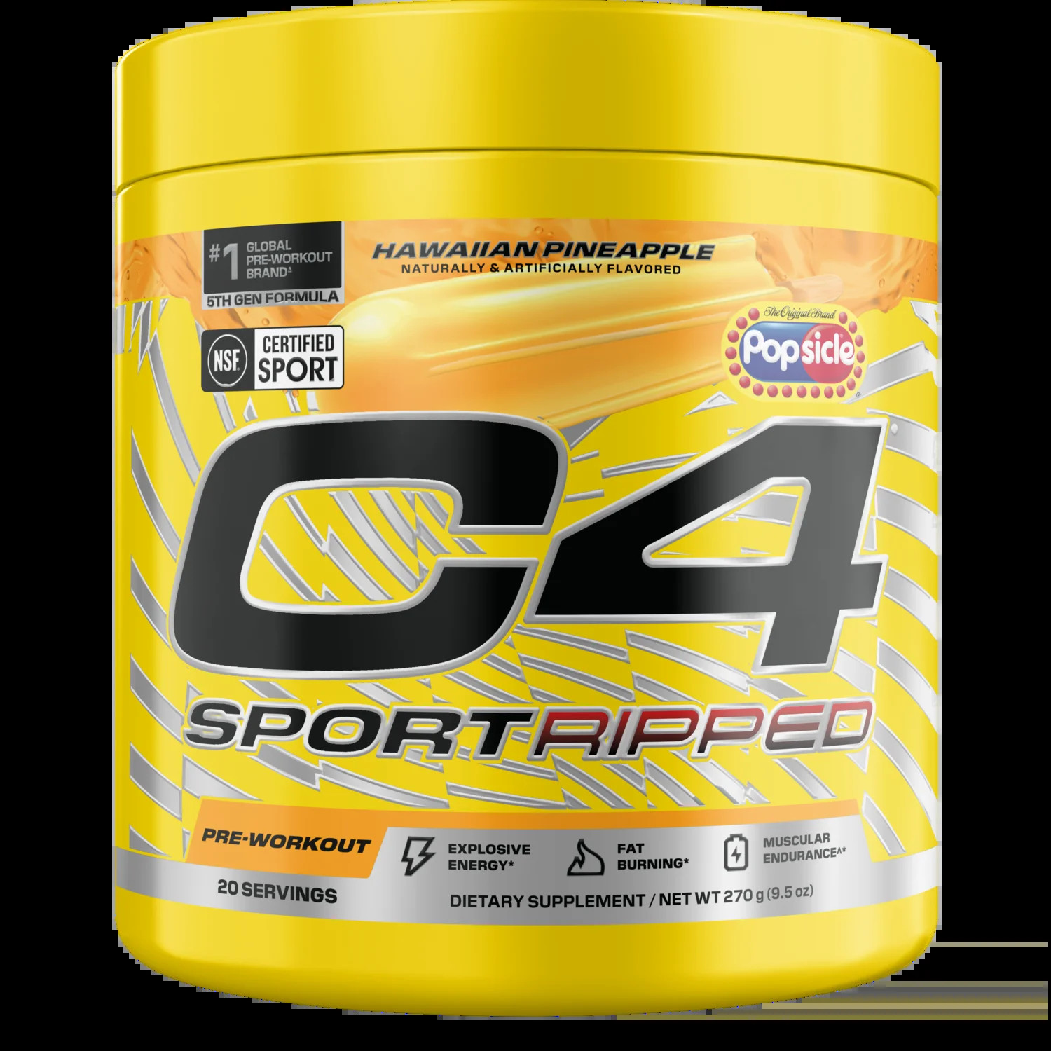 C4 Sport Ripped Pre-Workout Powder, Strawberry Watermelon, 20 Servings
