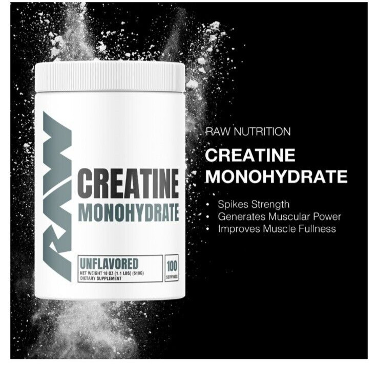 RAW Nutrition Creatine Monohydrate Powder Micronized (100 Servings) – BB 3/2026