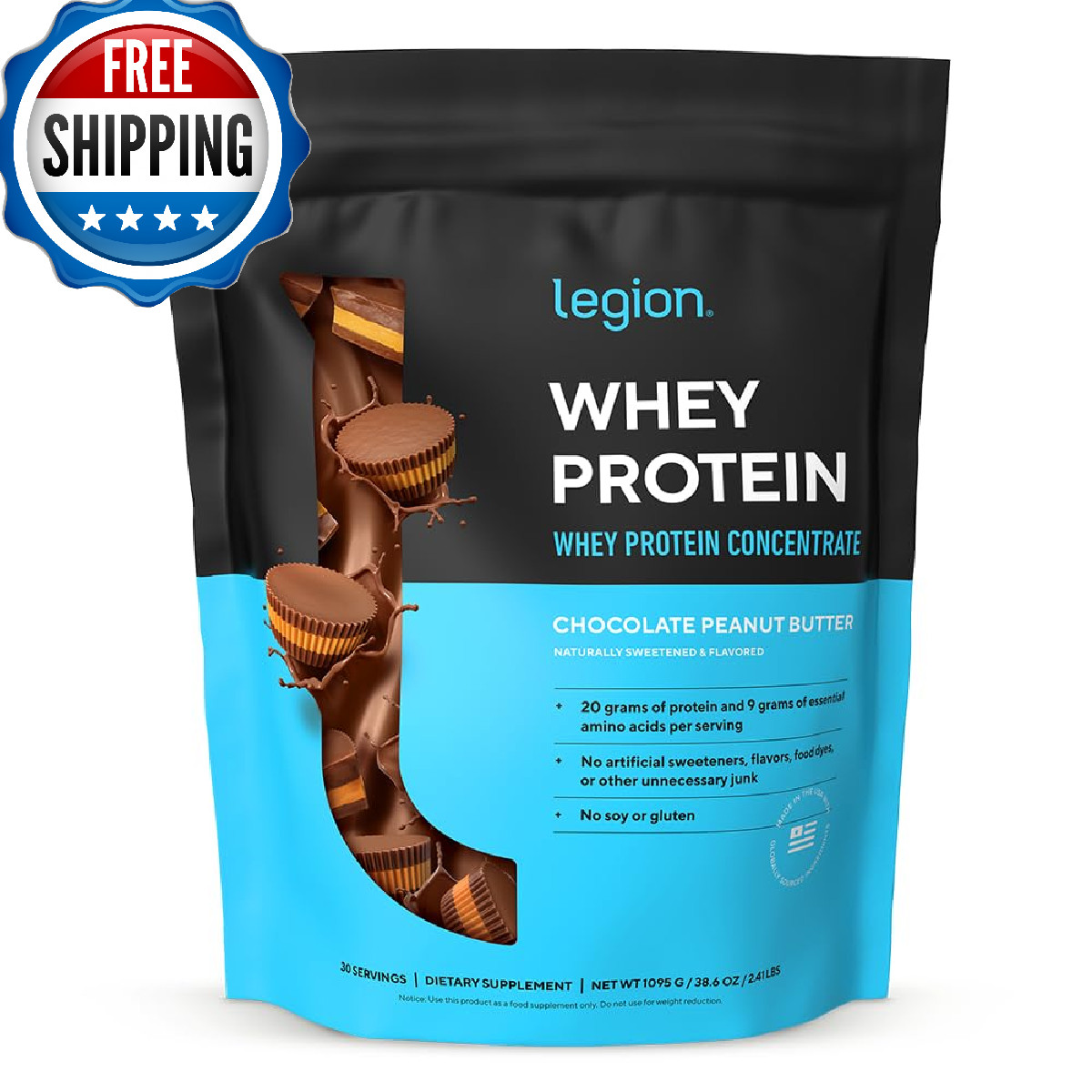LEGION Whey Protein Powder – Naturally Flavored Whey Protein Concentrate with BC