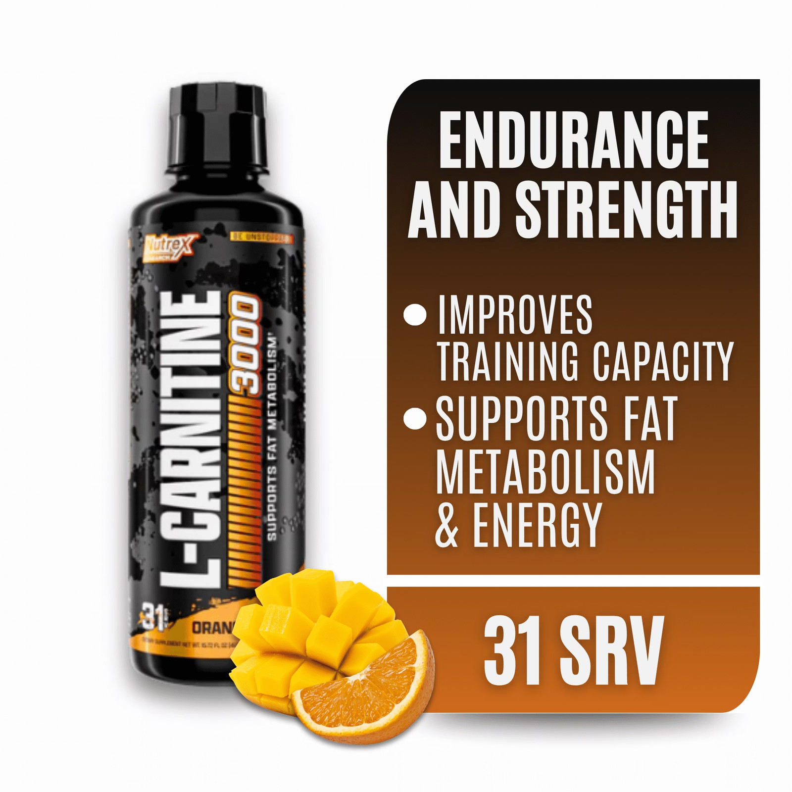 Liquid L-Carnitine 3000 Strawberry Watermelon Fat Metabolism Energy Support Drin