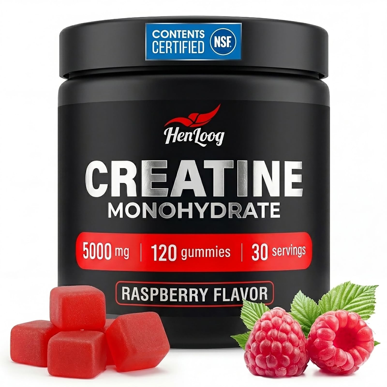 Creatine Monohydrate Gummies for Women & Men, 5000mg per Serving – Sugar Free…