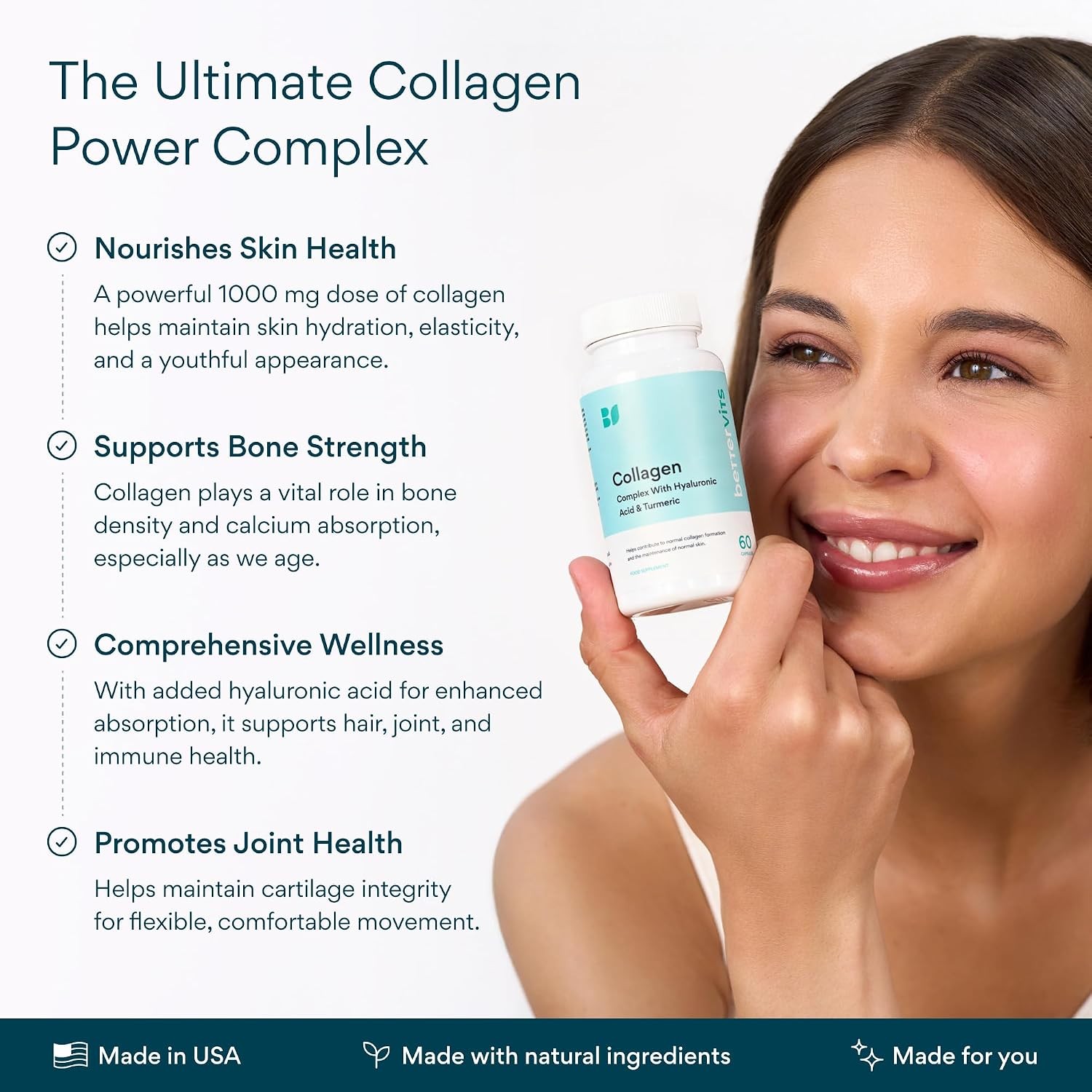 Bettervits Collagen Peptides Complex with Hyaluronic Acid & Turmeric | Hydrolyze