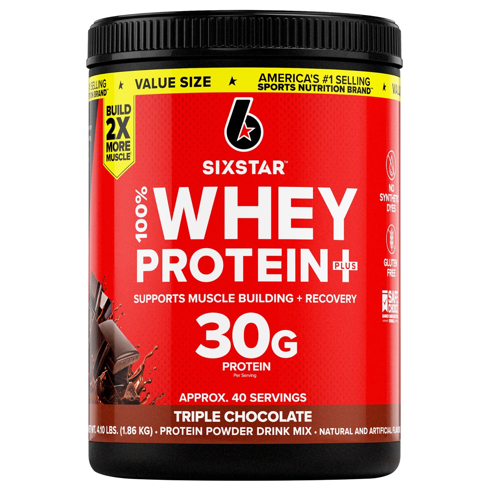 Six Star Whey Protein Plus Triple Chocolate 4.1lb FreeShip No Import Fee