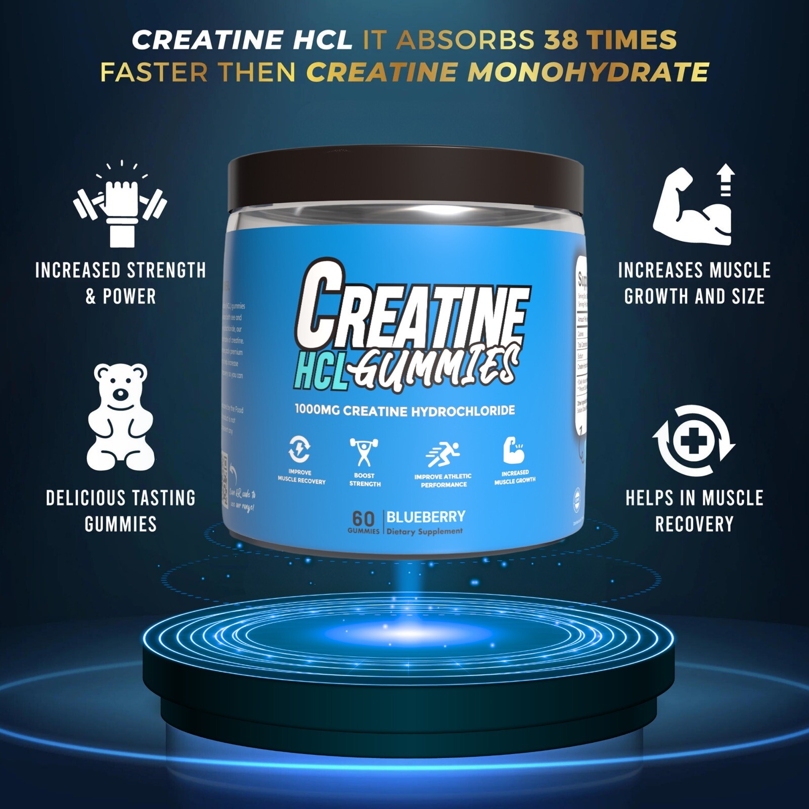 Creatine Gummies & Testosterone Booster Gummies Twin Pack Increase Test & Gains