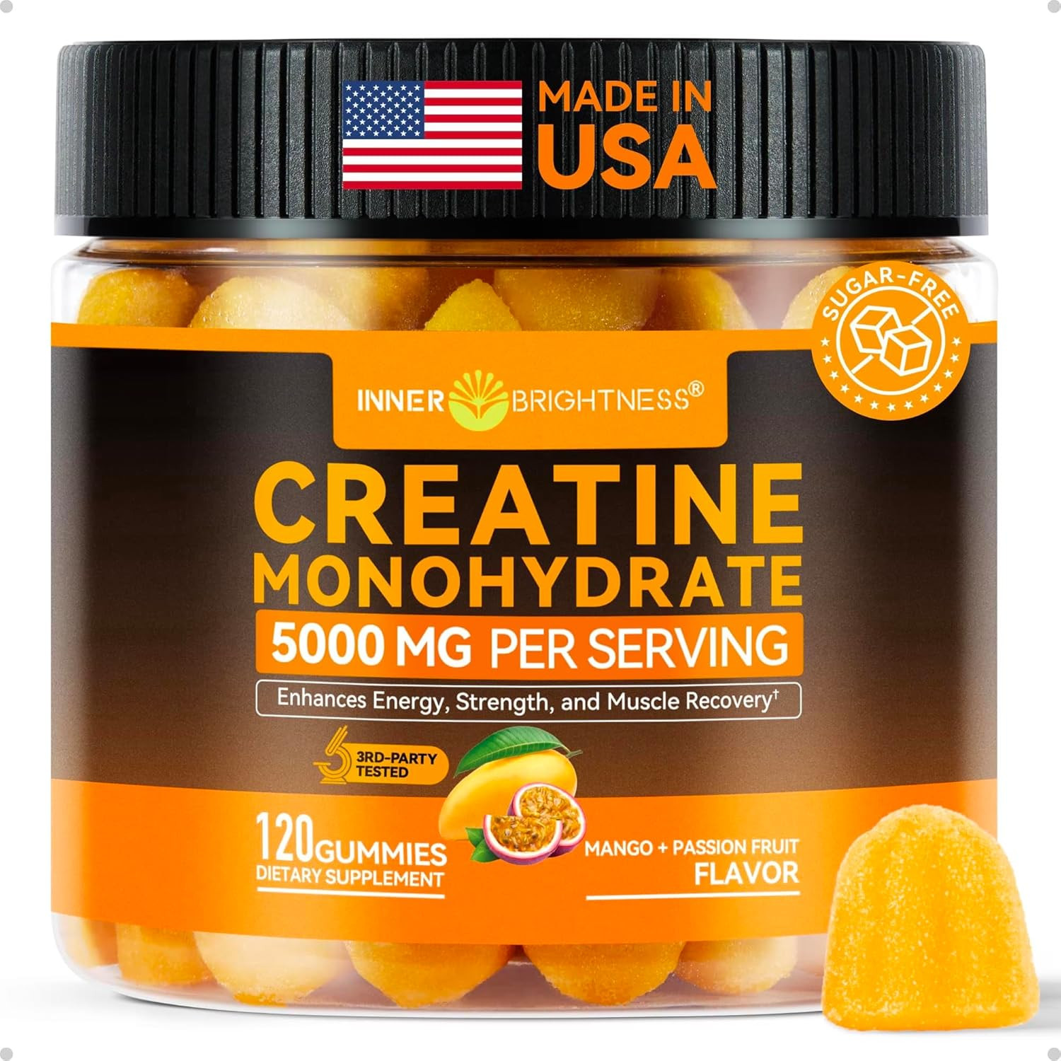 Creatine Monohydrate Gummies for Men & Women 5000 Mg, 3Rd Party Tested, Creatine