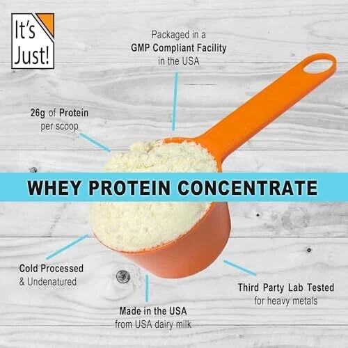 It’s Just – 100% Whey Protein Concentrate Made in USA Premium WPC-80 No Added
