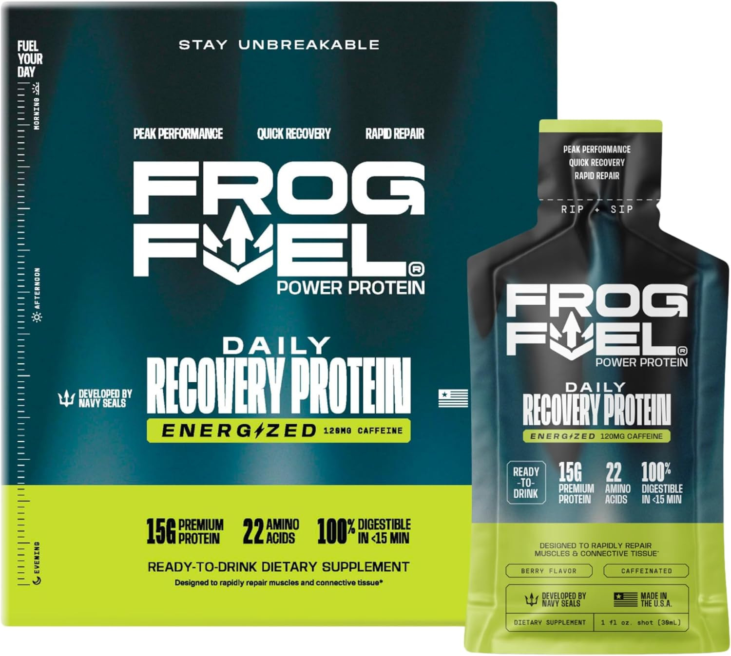 Power Energized Protein Shot, 15G Protein Nano-Hydrolyzed Grass Fed Collagen,…
