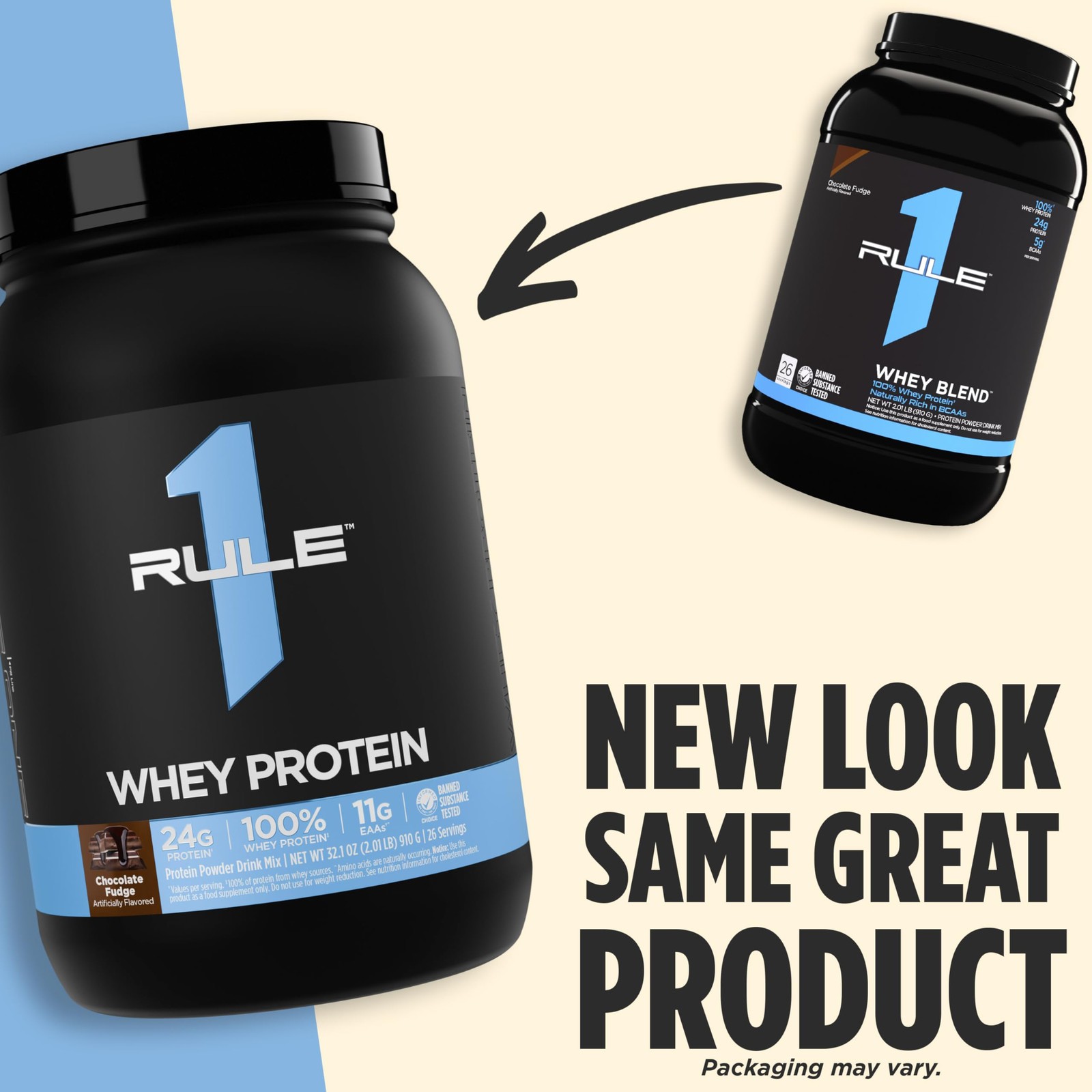 Rule 1 Whey Protein – 24g FastActing Protein from AllWhey Sources with Natura…