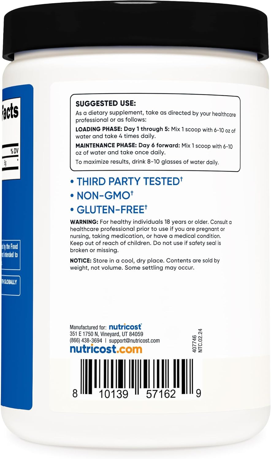 Nutricost Creatine Monohydrate Micronized Powder 5000mg Creatine per Serving