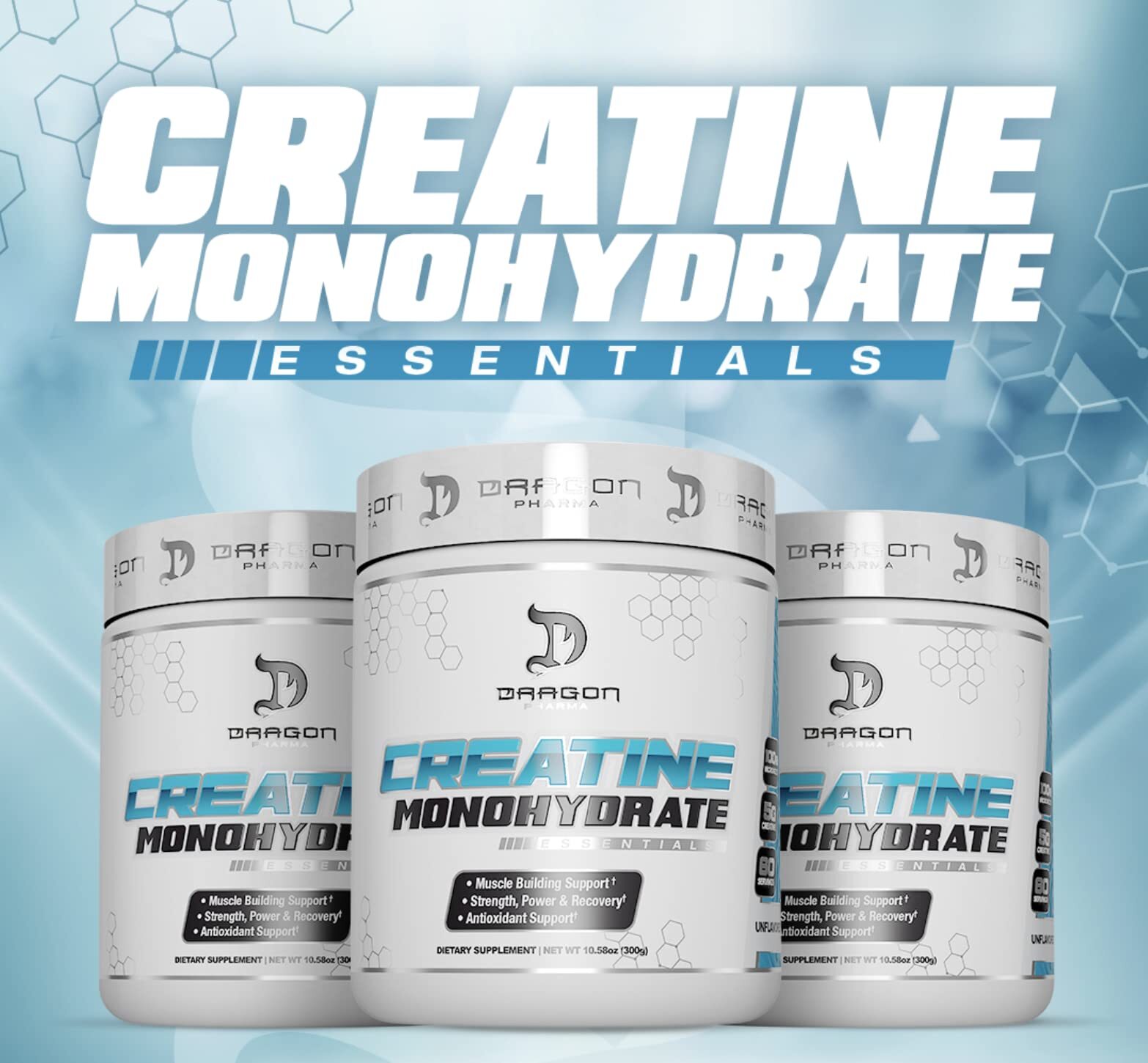 DRAGON PHARMA Creatine Monohydrate Aid Muscle Recovery Post-Workout Supplemen…