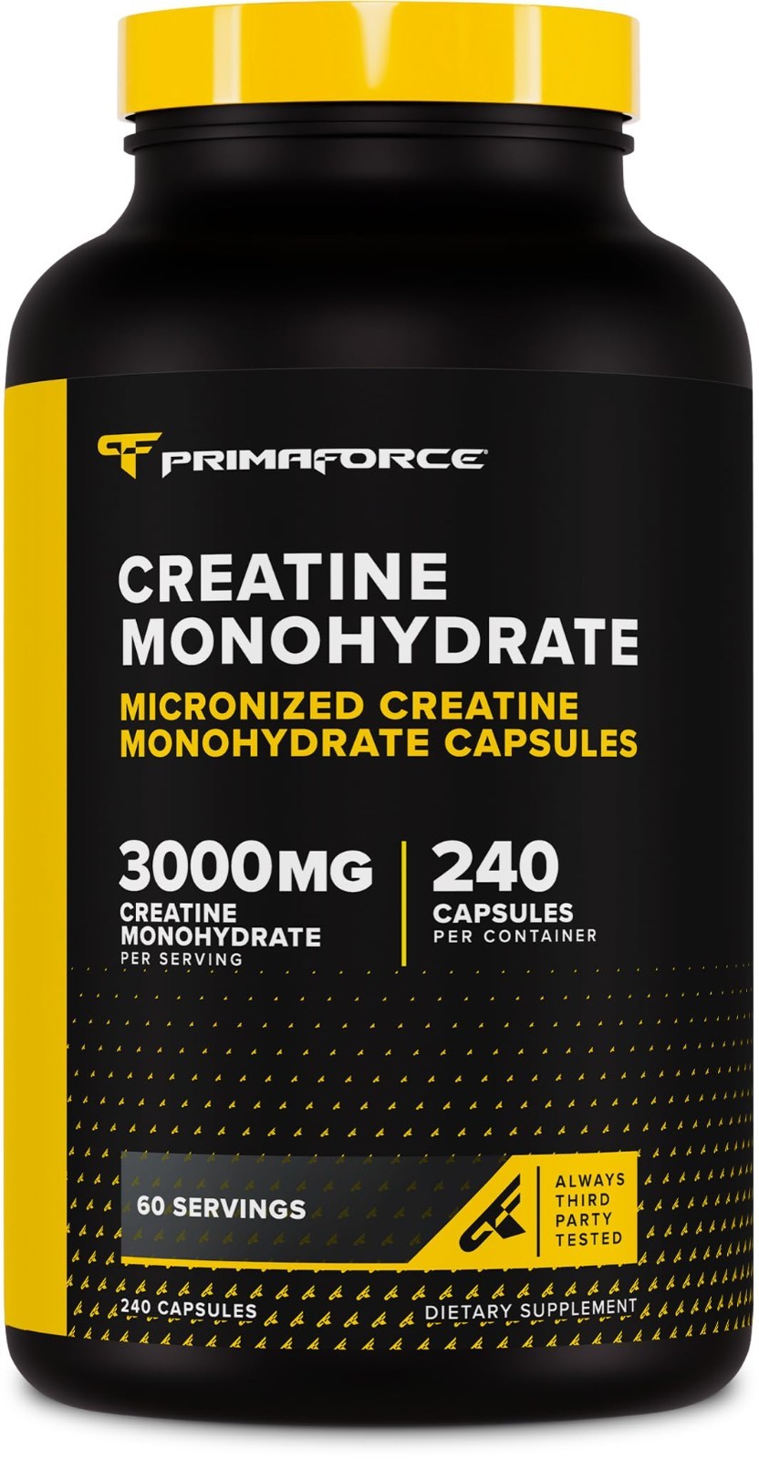 Creatine Monohydrate Capsules 3000mg – 240 Count, Gluten-Free, Non-GMO, Muscle B