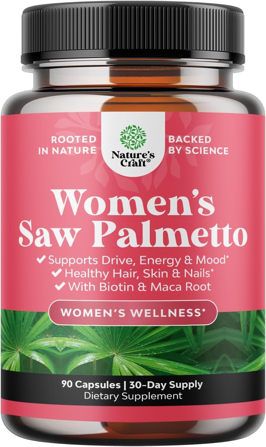 Extra Strength Saw Palmetto for Women 500mg – DHT 90 Count (Pack of 1)