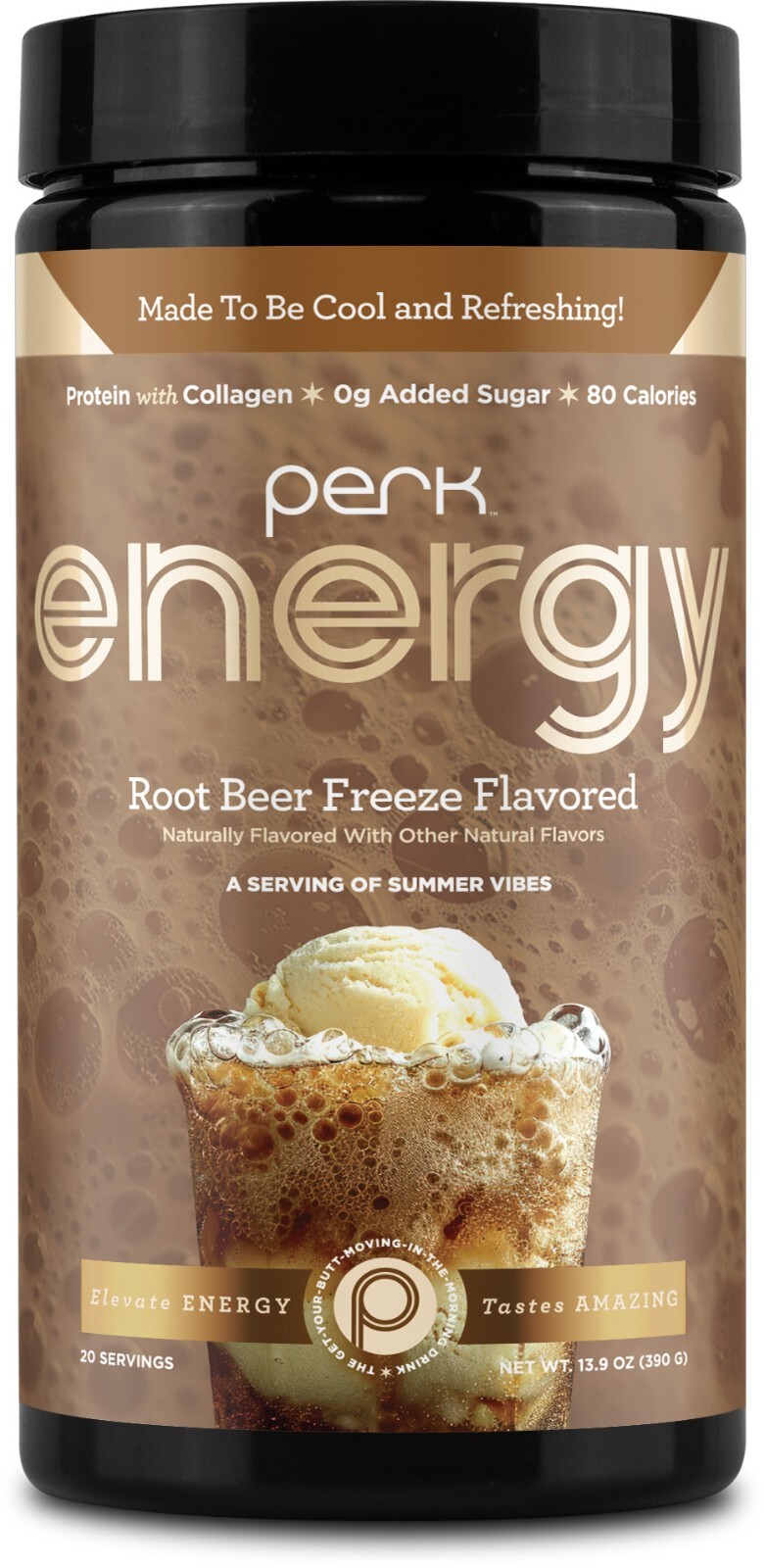 Perk Energy Original Dutch Hot Cocoa (20 Servings) – Soy Free, Peanut Free
