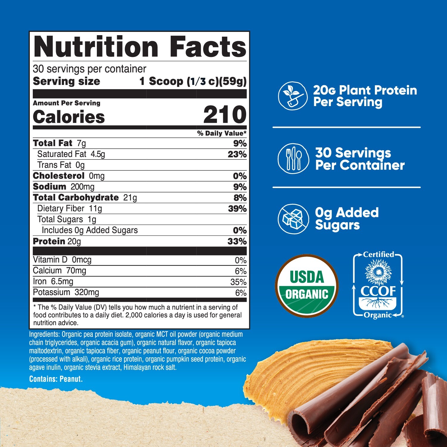 Nutricost Organic Vegan Meal Replacement Shake Powder (Chocolate Peanut Butter)