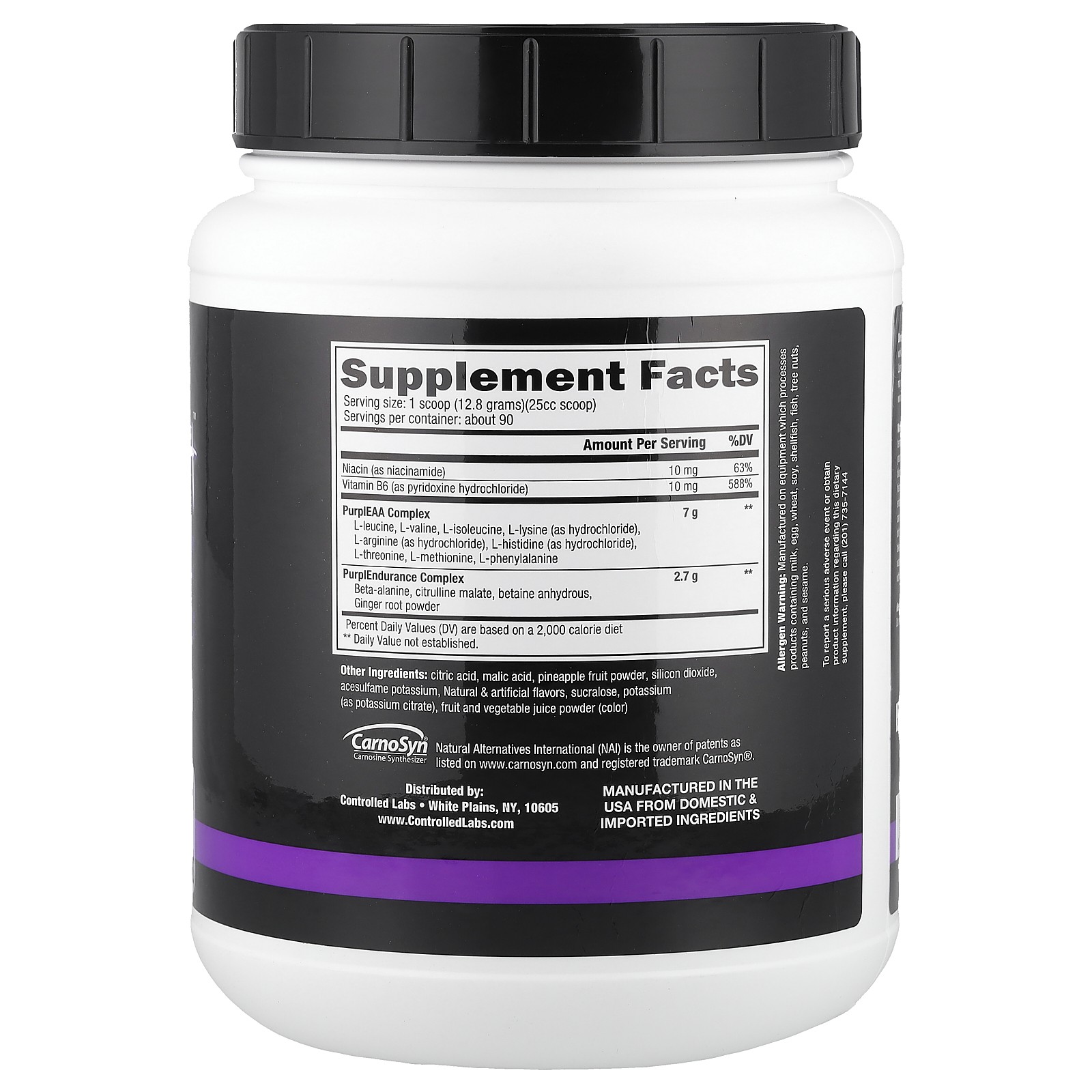 Controlled Labs Purple Wraath Purple Lemonade 2 44 lbs 1108 g Caffeine-Free &