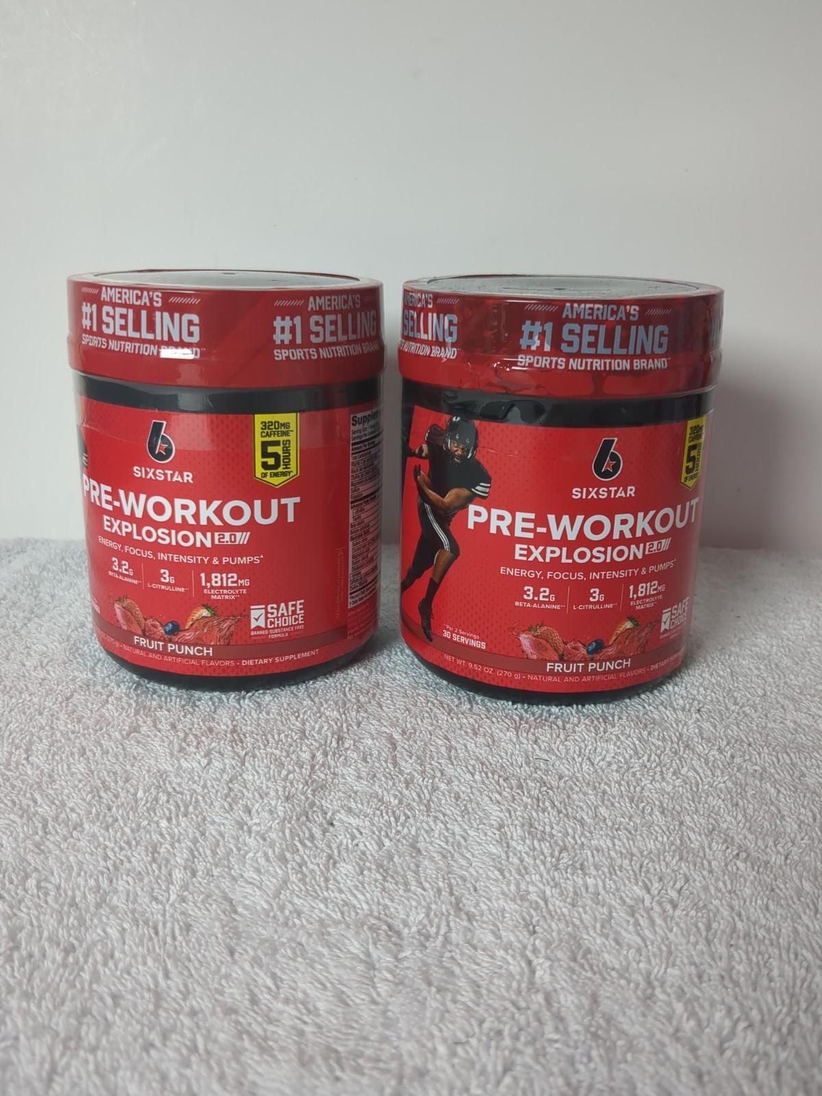Six Star Pre-Workout Explosion 2.0 -Fruit Punch- 2 Ct (9.52 Oz Each) – EXP 10/27