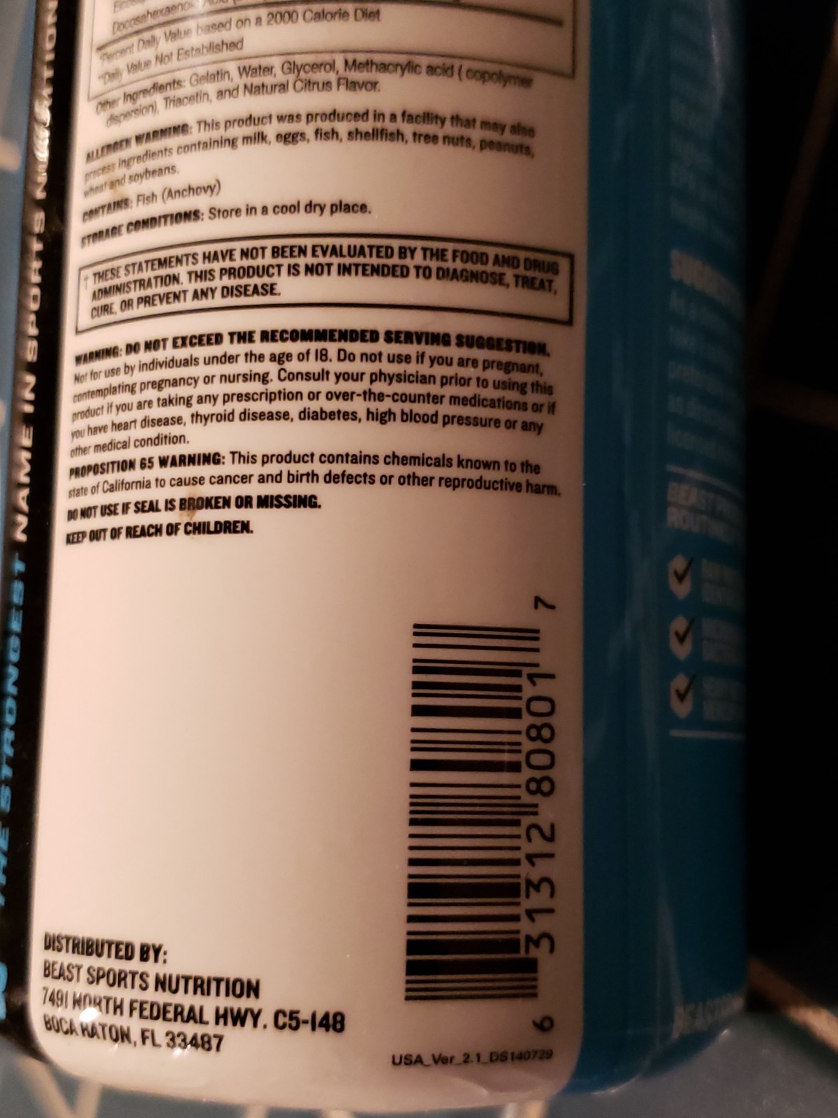 BEAST Sports – FISH OIL High Potency Omega 3 – CITRUS 90 Softgels – Exp 7/2025