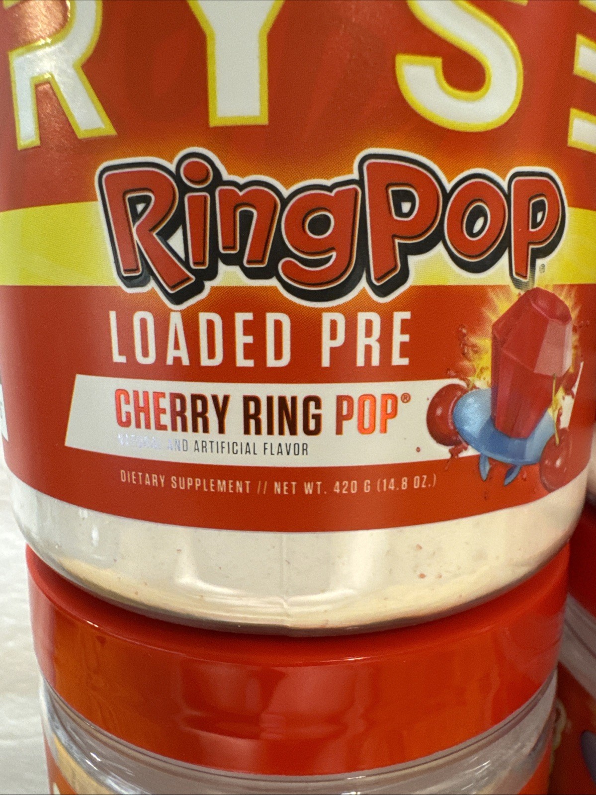 6-Ryse Loaded Pre Workout Powder, Cherry Ring Pop, 30 Servings, 14.8 oz, 09/26