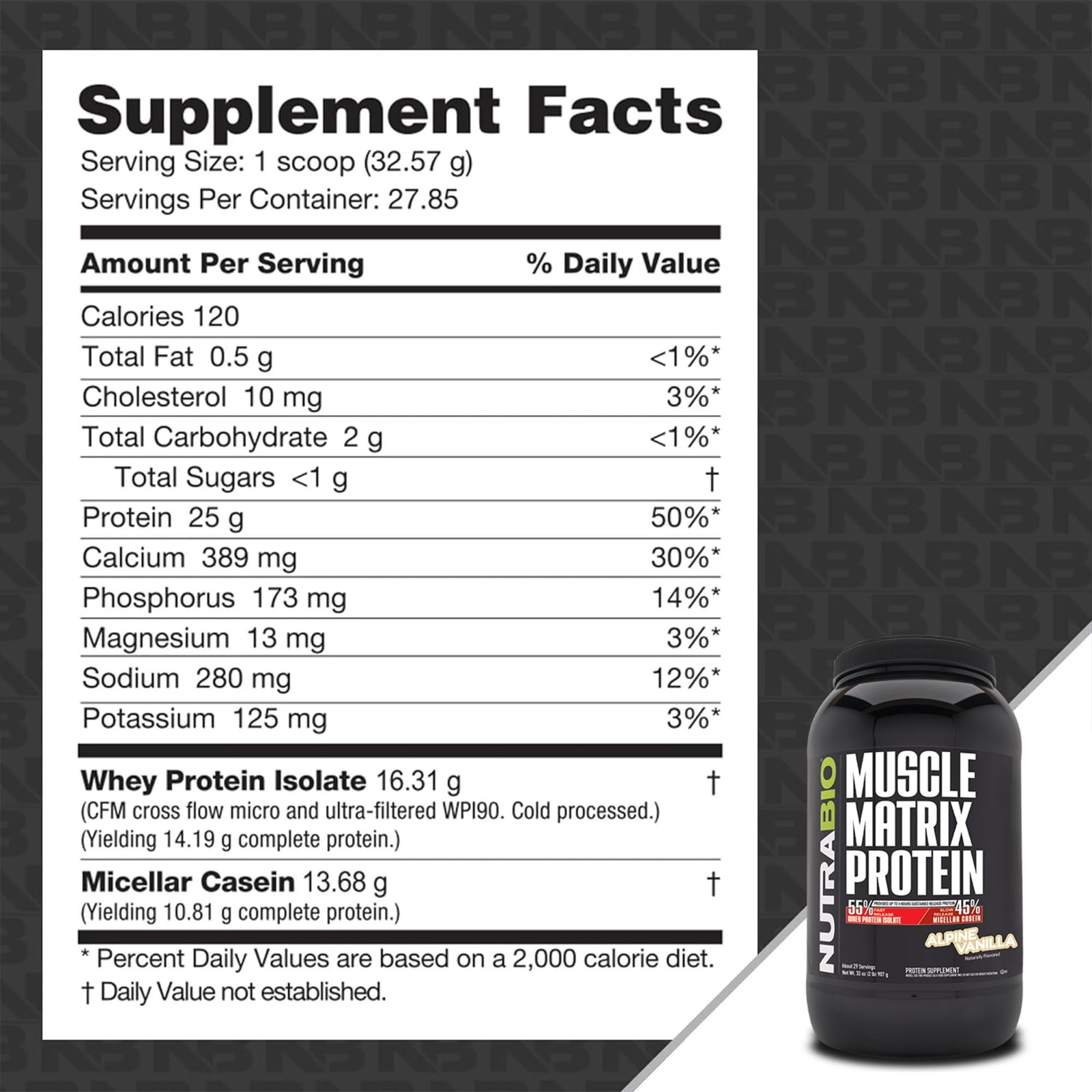 Nutrabio Muscle Matrix Protein Powder – 25G Of Protein Per Scoop – Whey Isolate