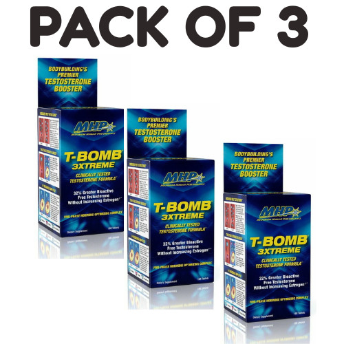 MHP T-BOMB 3XTREME – Testosterone Support – 168 Capsules – Pack of 3