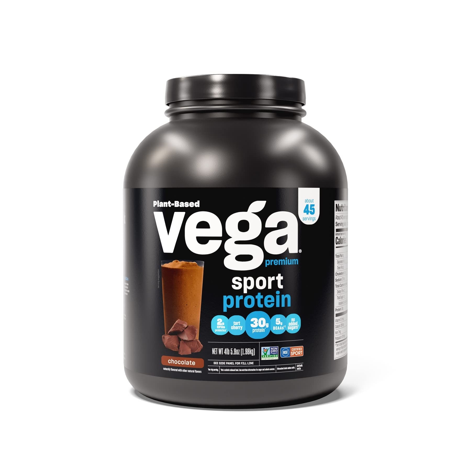 Vega Sport Premium Vegan Protein Powder Chocolate45 Servings 30g Plant Based …