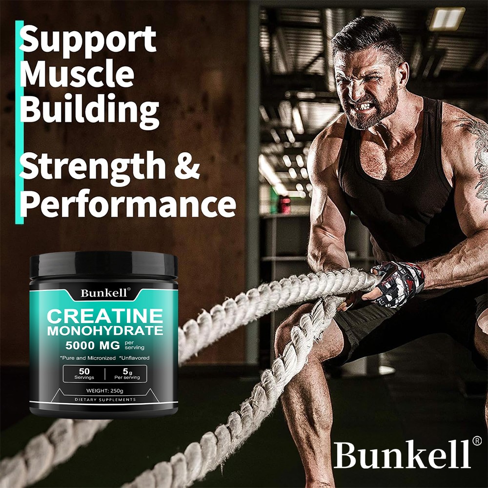 Creatine Monohydrate Pure Powder 5000mg Micronized by Bunkell *Unflavored