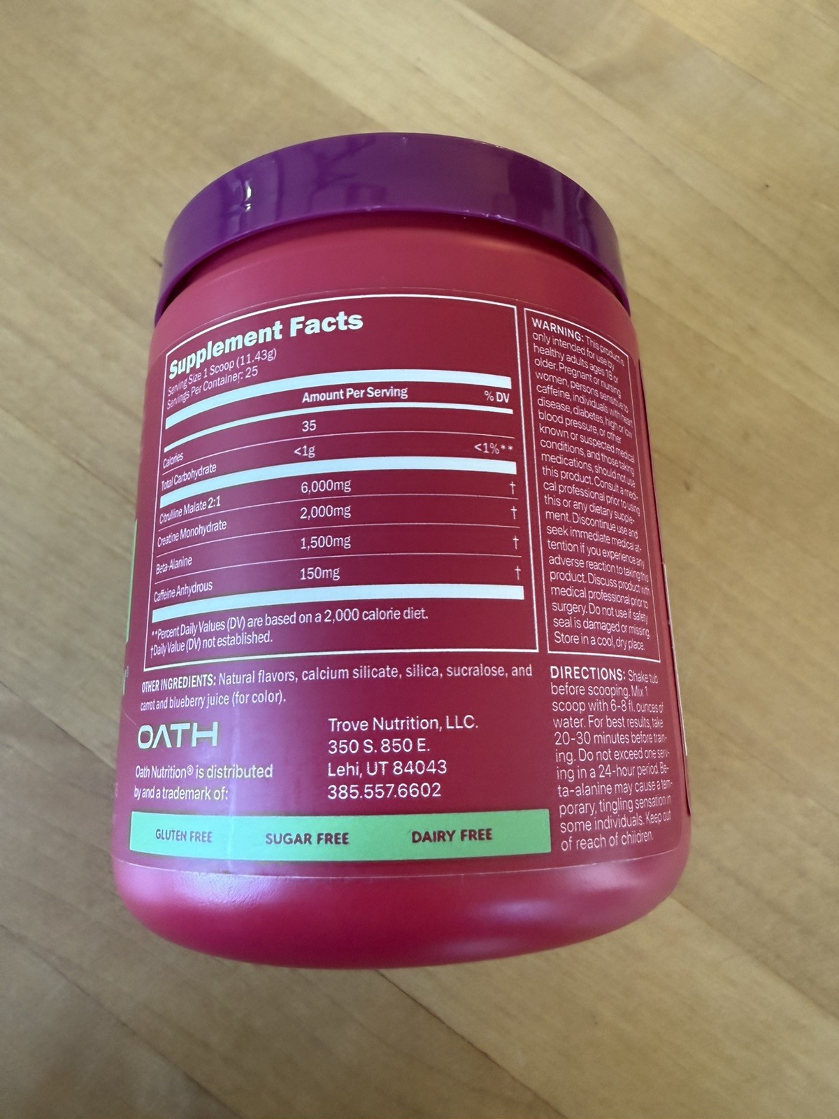 Oath Pre-Workout Sport Appleberry Orchard 25 servings Best by: 7/20/2026