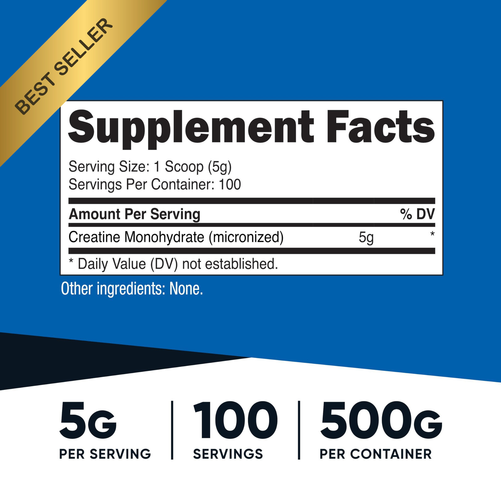 Nutricost Micronized Creatine Monohydrate Powder 500G 5000mg 100 Servings Pure