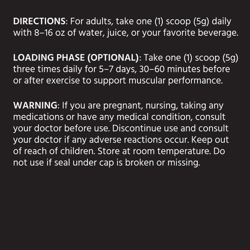Micronized Creatine Monohydrate 5G (Per Serving) – 300G (10.5Oz) – 60 Servings –