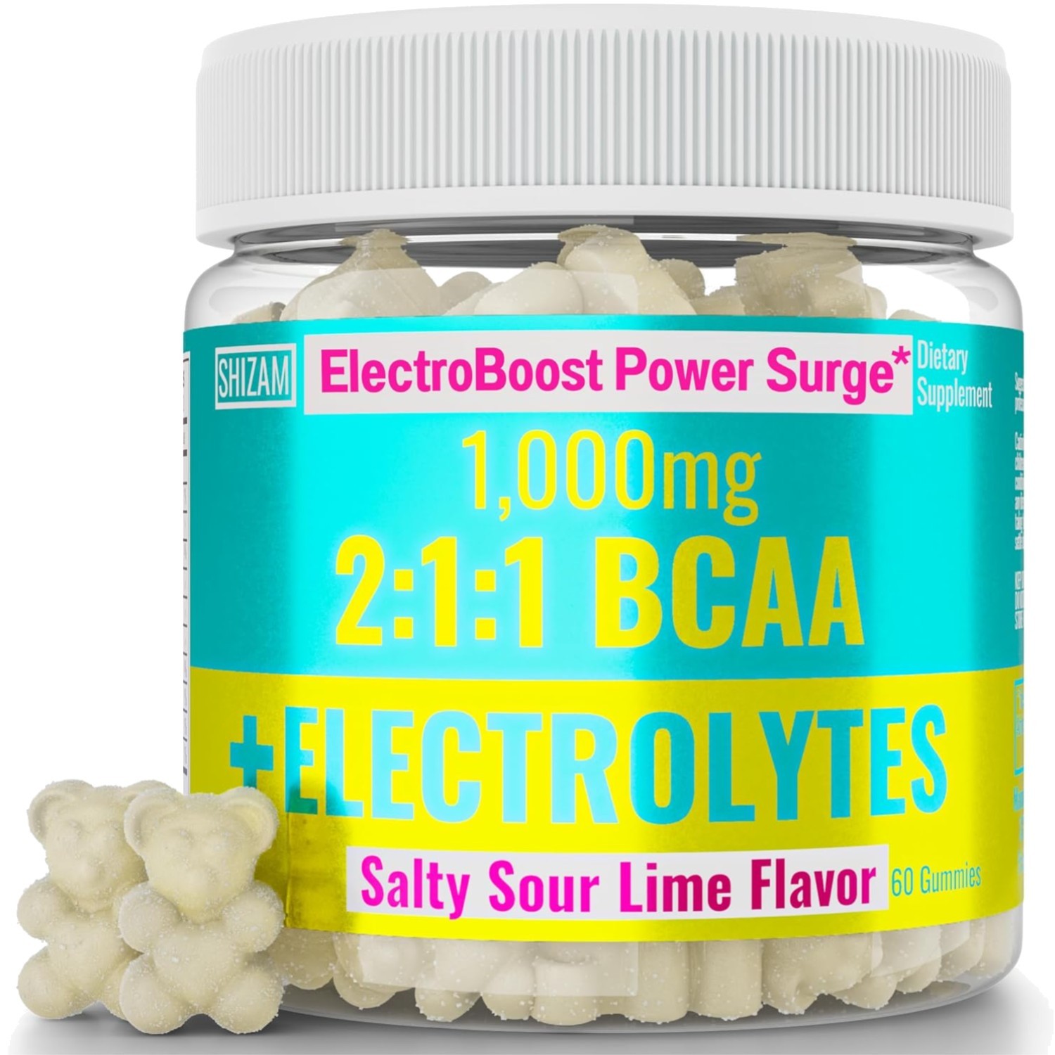 Shizam Electrolyte BCAA Gummies Energy Chews Potassium Sodium 1 Pack