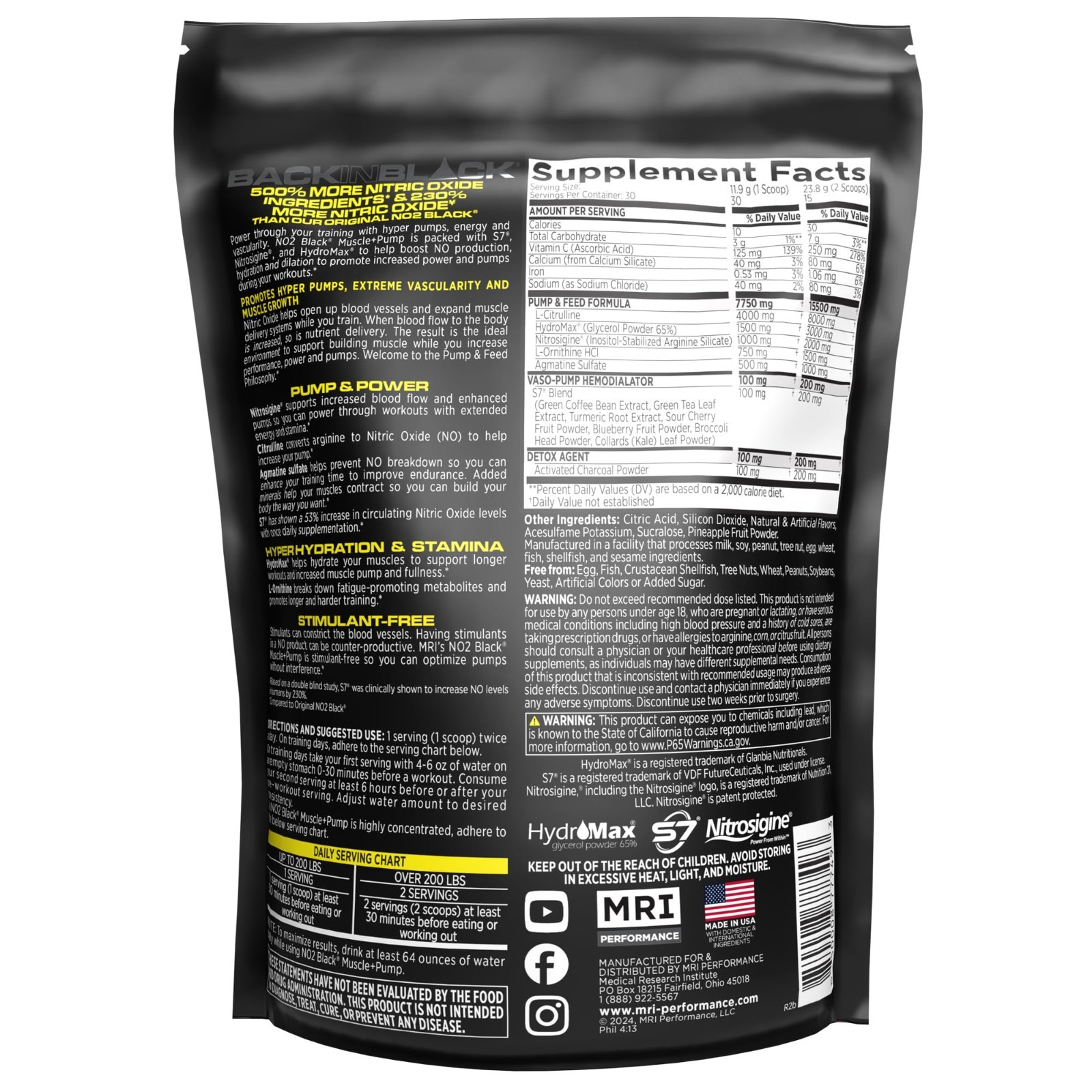 Nitric Oxide Booster, Stim-Free Pre-Workout Supplement, Pump & Muscle Support