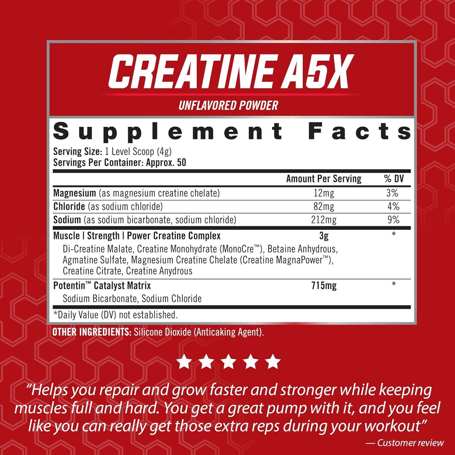 Creatine A5X with Creatine Monohydrate & Betaine Anhydrous for Muscle Growth, St
