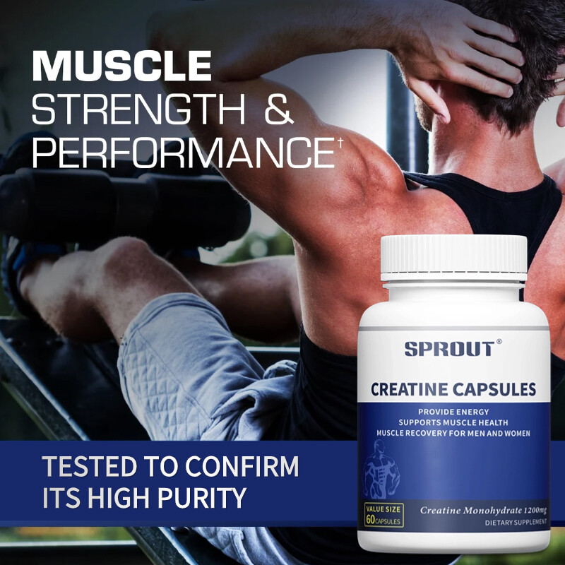 Creatine Monohydrate, 60 Capsules – 1200mg Per Serving