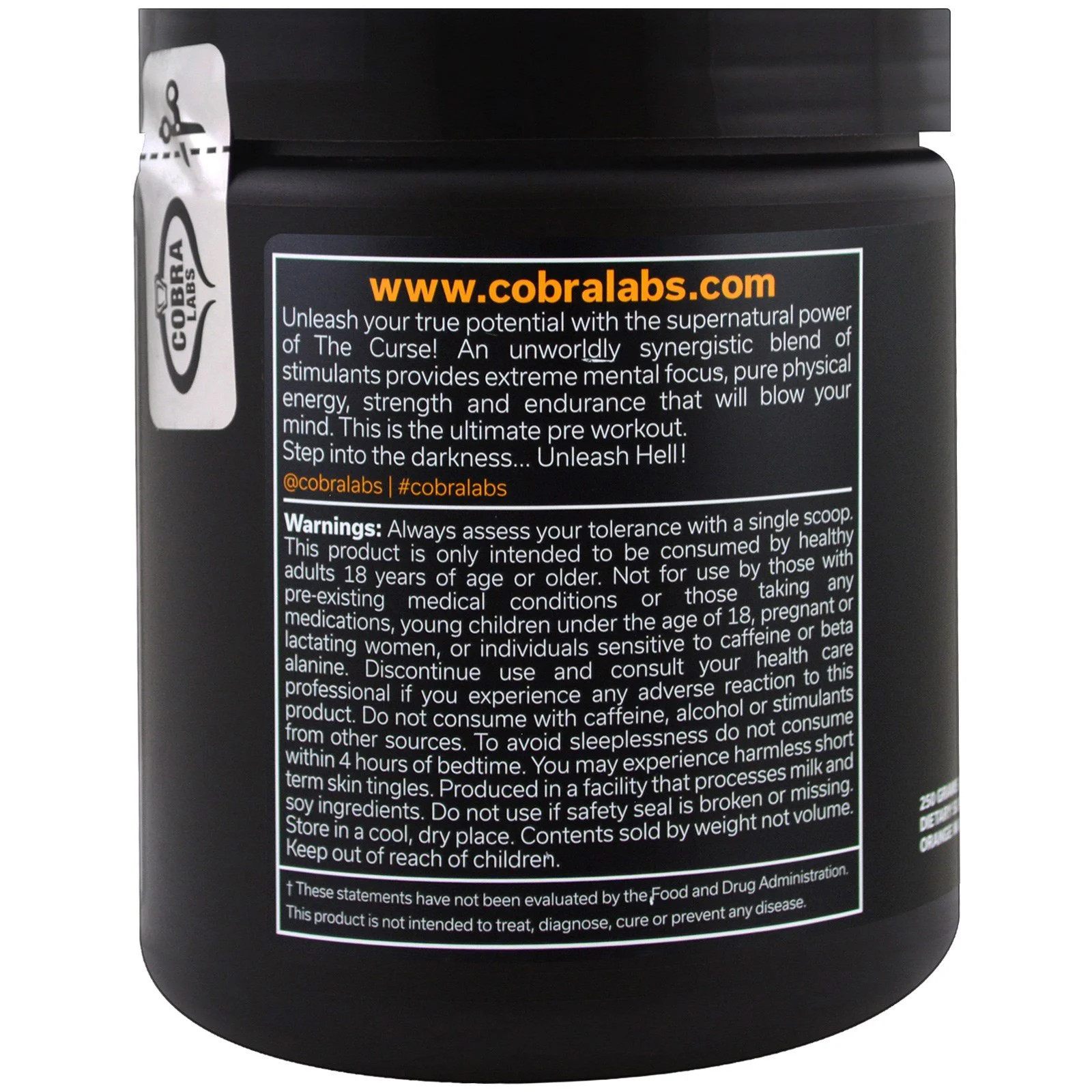 JNX Sports® the Curse Pre Workout Powder Orange Mango Pre Workout Mix for Energy