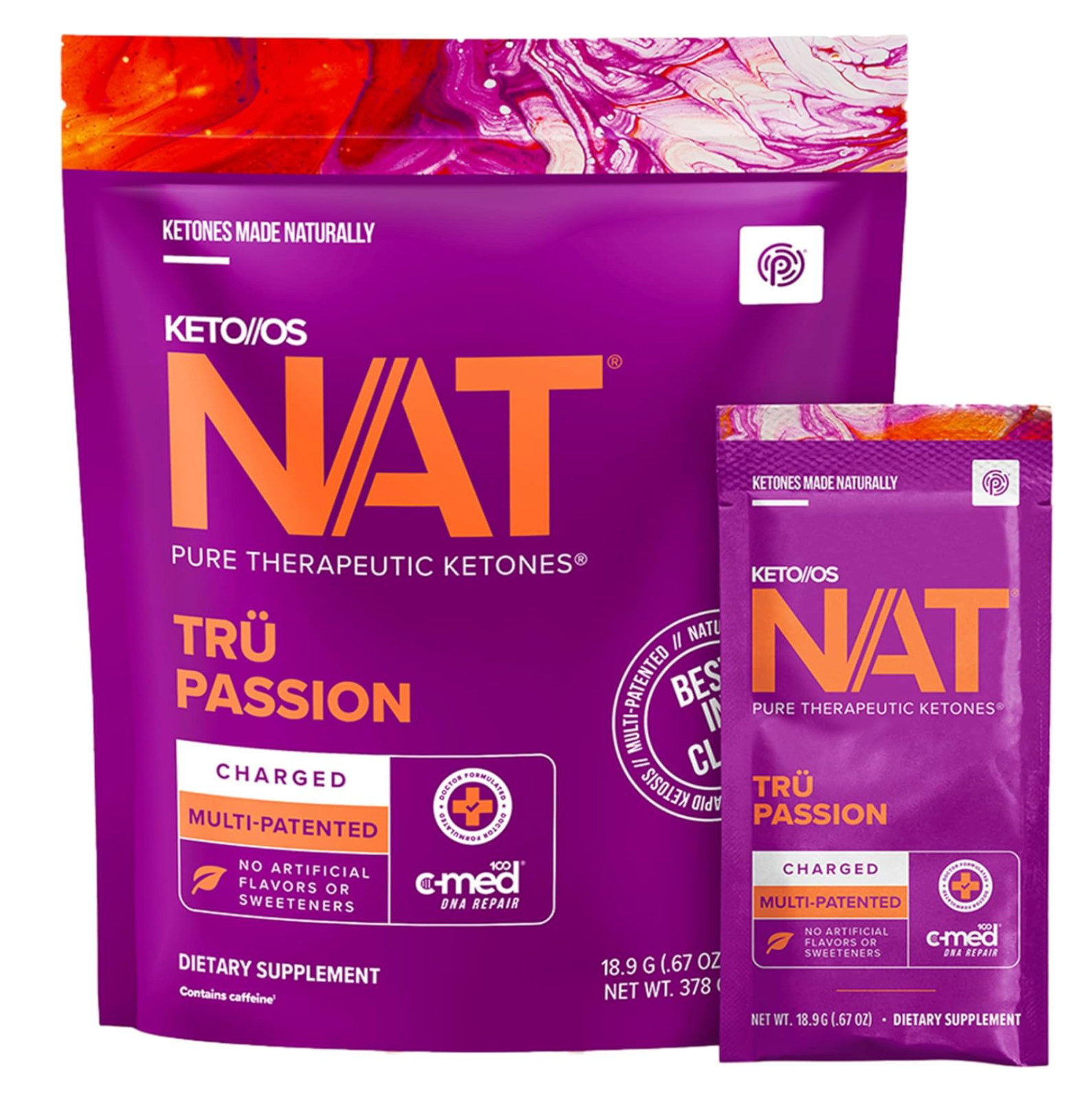 Pruvit Keto OS NAT Ketones TRU PASSION Charged 20 Packs – EXP: 2026 – NEW!!!🔥