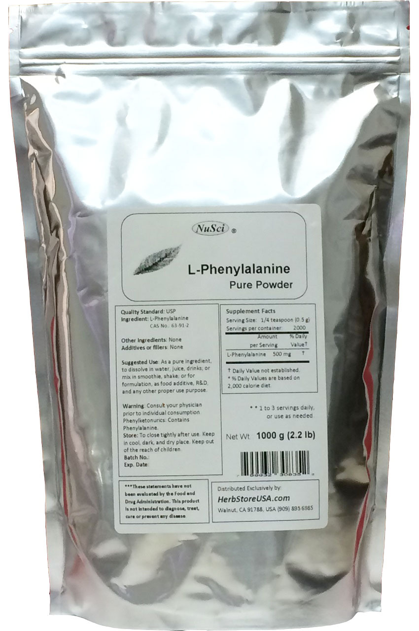 100% Pure L-Phenylalanine powder 1000g(2.2LB) USP healthy mental energy mood