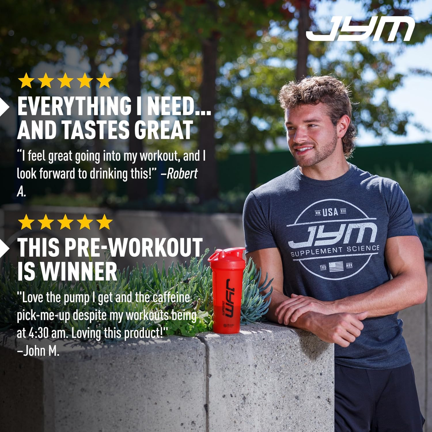 JYM Pre Workout, Strawberry Kiwi – Creatine HCI, Caffeine – 27.5 Oz | Alpha GPC,