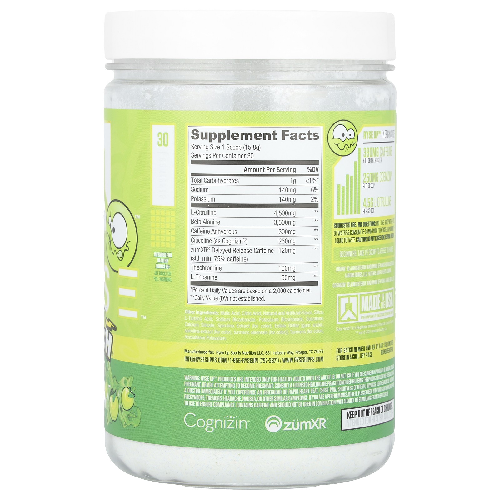 Loaded Pre, Sour Punch® Sour Green Apple, 16.7 oz (474 g)