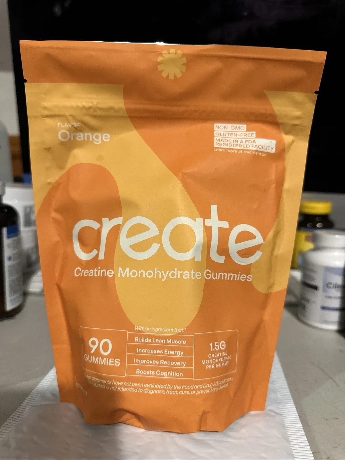 Creatine Monohydrate Orange Flavor 90 Gummies – free shipping