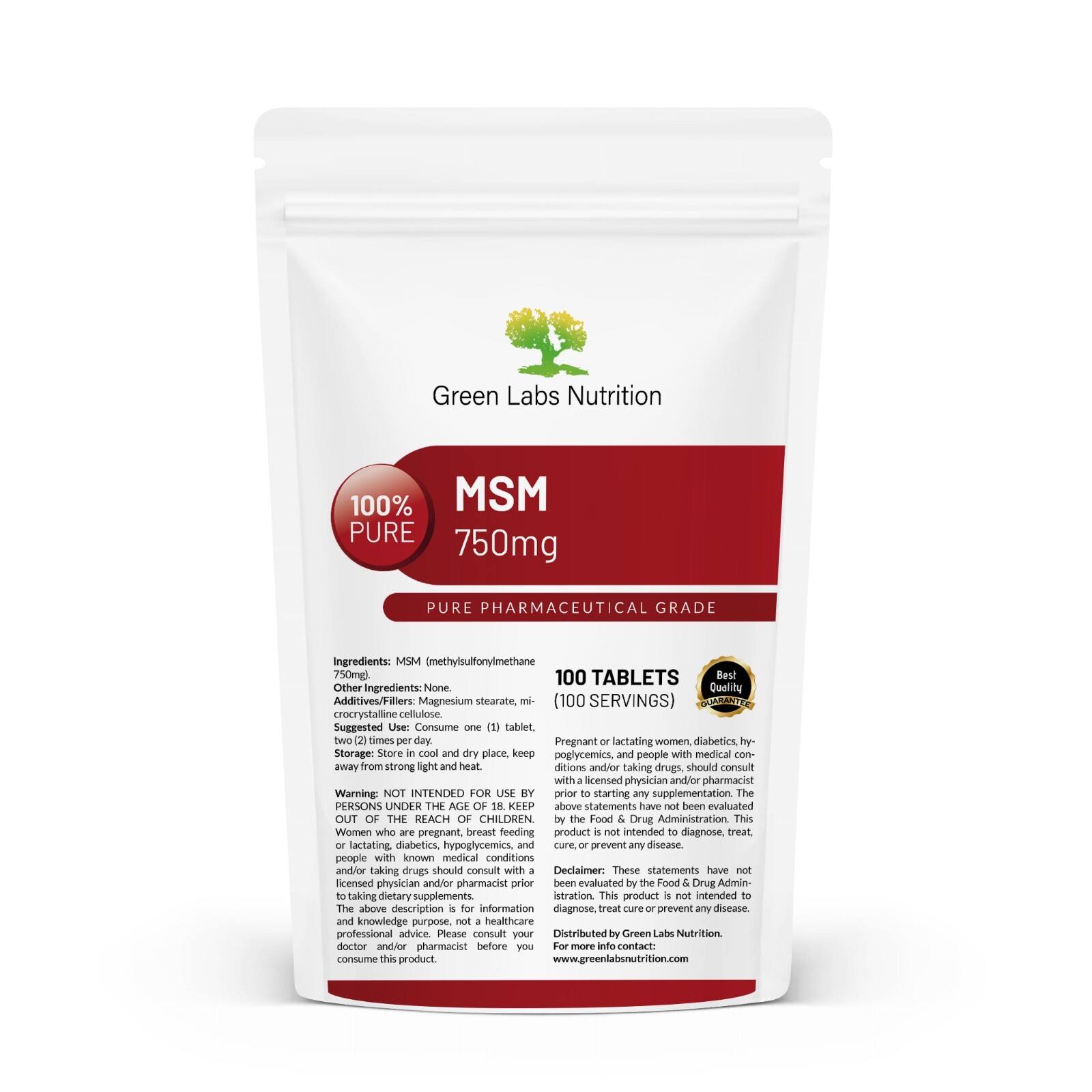 MSM 750mg TABLETS JOINT REGENERATION ANTIOXIDANT COLLAGEN SYNTHESIS