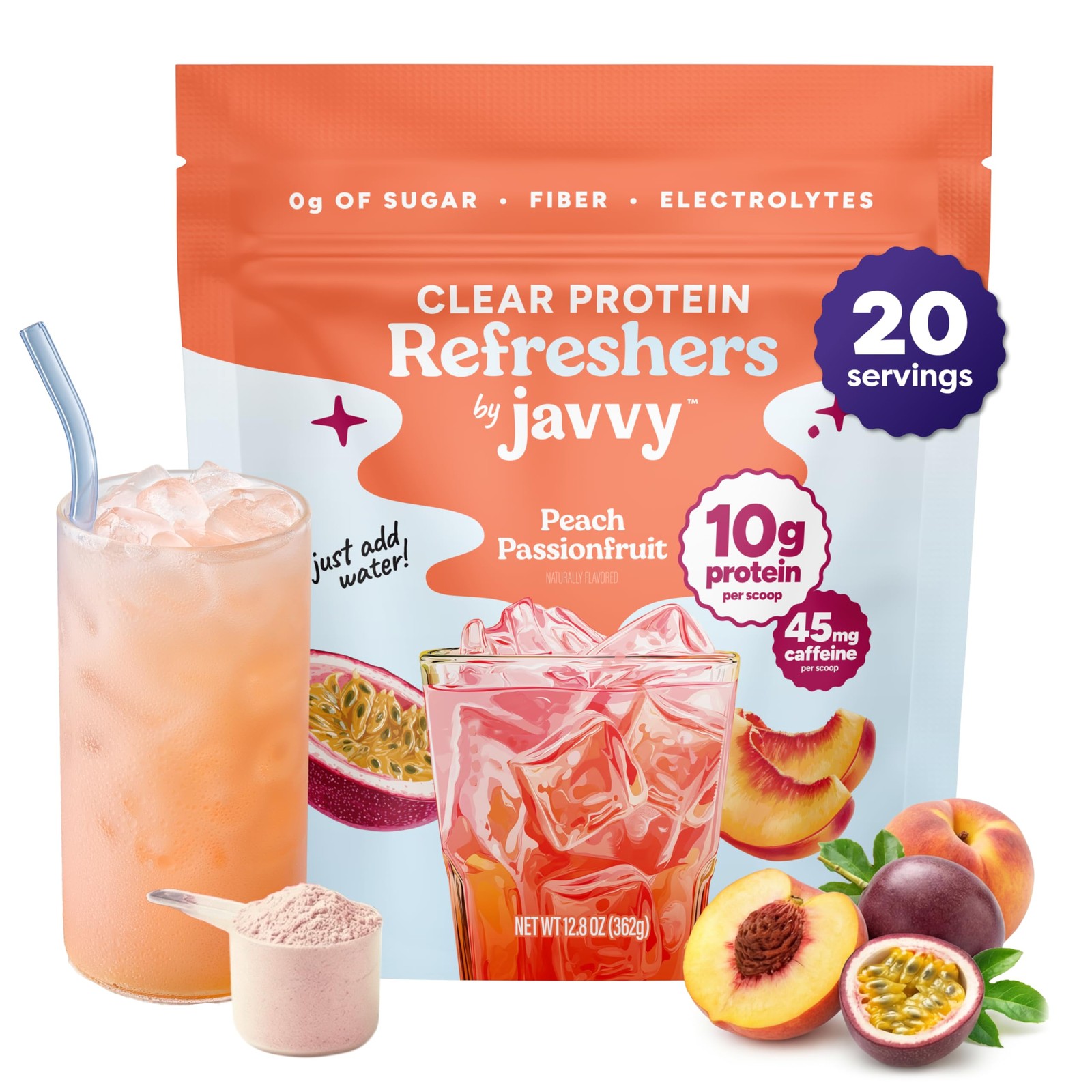 Clear Protein Powder with Clear Whey Protein, Peach Passion